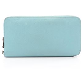 Hermès Portafoglio lungo Hermes Azap in pelle Epsom Blue Atoll