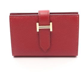 Hermès Tarjetero Hermes Bearn Mini Rouge Grenat