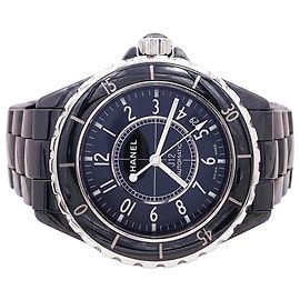 Reloj Chanel, "J12", cerámica negra, acero.