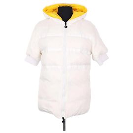 Piumino Moncler Bianco con Pelliccia Taglia L