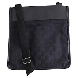 Borsa a tracolla Gucci nera in sintetico