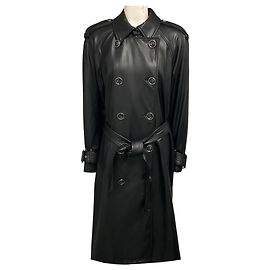 Trench Coat Conneley in ecopelle nera Veronica Beard con dickey