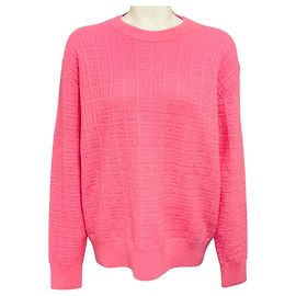 Pull Givenchy rose en maille jacquard motif 4G