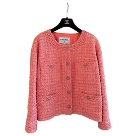 Giacca Chanel in tweed rosa taglia 42