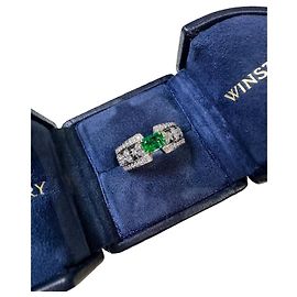 Harry Winston Smaragdring Platin 0.5 ct