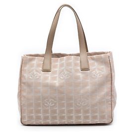 Borsa Tote Chanel New Travel Line in Nylon Beige