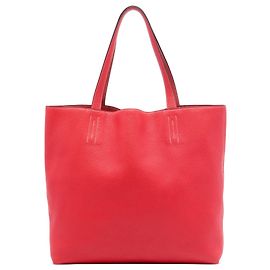 Borsa Tote Hermès Clemence Double Sens 36 Rossa