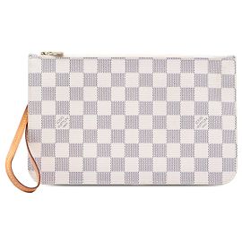 Bolso Louis Vuitton Damier Azur Neverfull MM blanco
