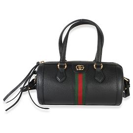 Borsa Boston Gucci GG Ophidia piccola in pelle di vitello grana nera