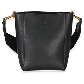 Céline Piccola borsa secchiello Sangle Celine in pelle di vitello grana morbida nera