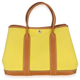 Hermès Lime Toffee Toile Officier Negonda Garden Party 30 PHW