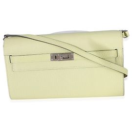 Hermès Jaune Bourgeon Chevre Mysore Kelly Wallet To Go PHW