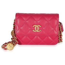 Monedero Chanel Pink Quilted Caviar Twist Your Buttons con cadena
