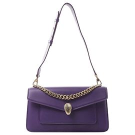 Bulgari BVLGARI Serpenti 2Way Kettenhandtasche aus Leder in Purple