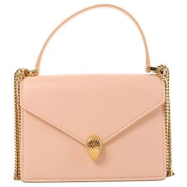 Bulgari Borsa a tracolla con catena in pelle BVLGARI Serpenti Forever in Powder Beige