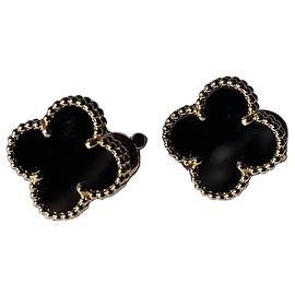 Pendientes Van Cleef & Arpels Vintage Alhambra en Ónix y Oro Amarillo