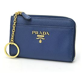 Porta-chaves e porta-moedas em couro Saffiano Prada