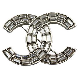 Chanel Strass-Brosche Silber