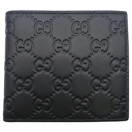Cartera de piel Bi-Fold Gucci en negro