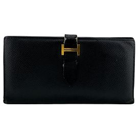 Hermès Portafoglio lungo Hermes Bearn Soufflé in pelle