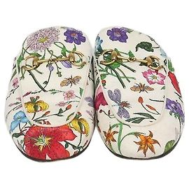 Mules Princetown Horsebit Gucci in tela stampata multicolore
