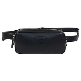 Borsa cintura Miu Miu in pelle nera con logo