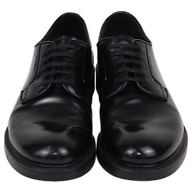 Mocassins Derby à lacets Prada en cuir brossé noir