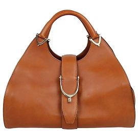 Bolsa Stirrup Gucci em couro Tan