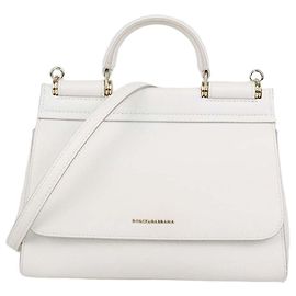 Borsa Sicily Medium Soft in pelle bianca Dolce & Gabbana