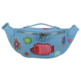 Autre Marque Louis Vuitton x Yayoi Kusama Maxi Bumbag in pelle Monogram stampata azzurro