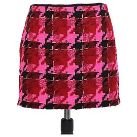 Minigonna Versace in maglia a coste in misto lana multicolore a fantasia