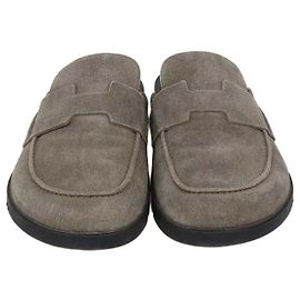 Hermès Hermes Grey Suede Go Mules