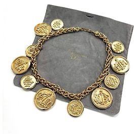 Christian Dior Logo Medaillon Halskette in Gold