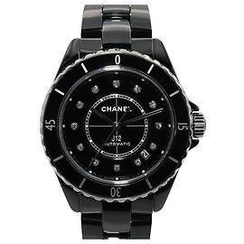 Orologio Chanel J12 in ceramica nera con 12 diamanti - Modello H5702