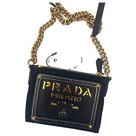 Bolso bandolera Prada de nylon negro y piel Saffiano