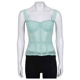 Dolce & Gabbana Grünes Mesh-Corsagen-Top - IT 42 / M Gebraucht