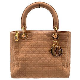 Dior Borsa Tote da donna Christian Vintage Beige Cannage in tessuto trapuntato