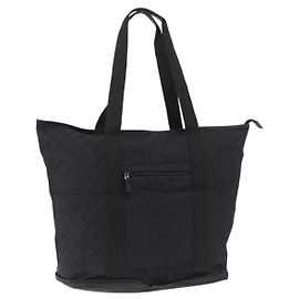 GUCCI GG Canvas Tote Bag Black Silver 152232