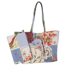 Salvatore Ferragamo Tote Bag Leather Light Blue Multicolor