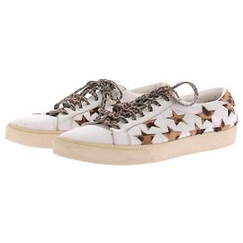 Saint Laurent Sneakers blanches avec imprimé animal