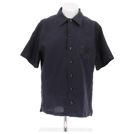 Camicia in lino blu navy Dolce & Gabbana Taglia 40