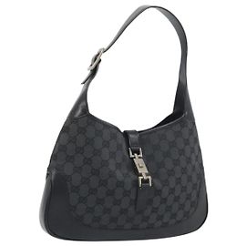 GUCCI Sac à main Jackie en toile GG Noir Argent 001 3306