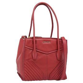 Miu Miu Tote Bag Piel 2way Rojo Tono Dorado