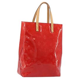 LOUIS VUITTON Monogram Vernis Reade MM Hand Bag Red Rouge M91086