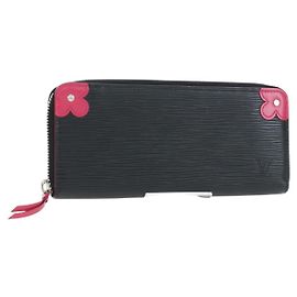 LOUIS VUITTON Epi Portefeuille Clemence Long Wallet Black M62968