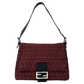 FENDI Vintage Mamma Bucket Schultertasche Zucchino FF Muster