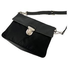 Borsa a tracolla PRADA in nylon Tessuto e pelle con logo triangolare