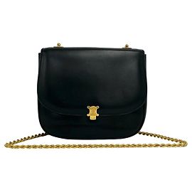 Céline Celine Triomphe Logo Schultertasche aus Leder