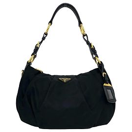Borsa in nylon Tessuto e pelle con logo triangolare Prada