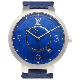 Louis Vuitton Tambour Slim Monogram Cobalt GM Uhr